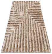 Covor FLIM 010-B1 modern shaggy, labirint - structural bej