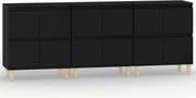 vidaXL Dulapuri, 3 buc, negru, 60x35x70 cm, lemn prelucrat