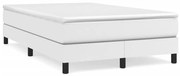 vidaXL Pat box spring cu saltea, alb, 120x190 cm, piele ecologică