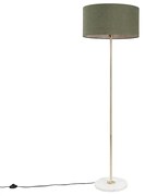 Lampă de podea din alamă cu abajur verde 50 cm - Kaso