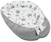 Cosulet bebelus pentru dormit Kidizi Baby Nest Cocoon 90x50 cm All Mint Stars