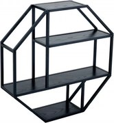 Raft design industrial vintage Slim Line 75cm, negru