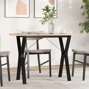 vidaXL Masă bucătărie, cadru Y, 100x50x75,5 cm lemn masiv pin și Oţel