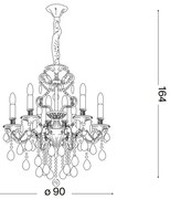 Lustră pe cablu Ideal Lux Crystal GIOCONDA 12×E14/40W/230V