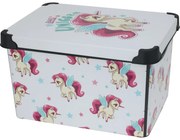 Cutie de depozitare pentru copii cu capac Unicorn,41 x 30 x 24 cm, 22 l, plastic