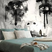 Tapet femeie la modă în design alb-negru