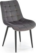 Scaun K580, gri - HLR 21, stofa catifelata/otel, 51x61x85 cm