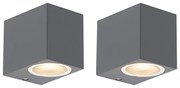 Set de 2 Aplice Moderne Gri Închis IP44 - Baleno