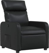 vidaXL Fotoliu rabatabil, negru, piele ecologică