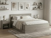 Pat dublu stejar trufa, SOFIA 160 x 200 cm Saltele: Cu saltele Sommera 18 cm, Somiera pat: Cu lamele drepte