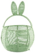 Altom Coș împletit cu urechi rotunde, 18 x 18 x13/30 cm, verde