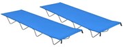 vidaXL Paturi camping 2 buc. albastru 180x60x19cm țesătură oxford&amp;oțel