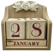 Calendar perpetuu de birou FLOWERS, Natur  Rosu, 14x15cm