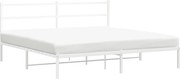 vidaXL Cadru de pat metalic cu tăblie, alb, 183x213 cm