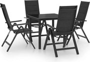 vidaXL Set mobilier de grădină, 5 piese, antracit, aluminiu