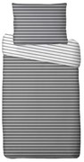 Lenjerie de pat din bumbac Dungi, gri, 140 x 200 cm, 70 x 90 cm
