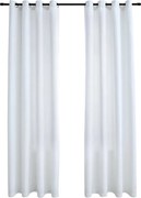 vidaXL Draperii opace cu inele metalice, 2 buc., alb, 140 x 175 cm