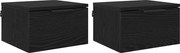 vidaXL Dulap de noapte cu sertar 2 pcs Stejar Negru 34 x 30 x 20 cm