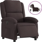 vidaXL Fotoliu rabatabil electric, maro închis, material textil