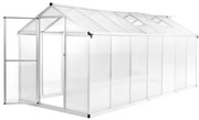 vidaXL Seră, 15,6 m³, 421x190x195 cm, aluminiu