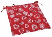 Crăciun matlasat scaun scaun Cover Heart Red, 40 x40 cm