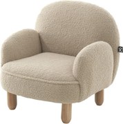 Fotoliu de copii bej cu tapițerie din țesătură bouclé Rocky – Vipack