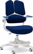ErgoMotion Junior – Scaun Ergonomic pentru copii, Reglaje Multiple, Ajustare Personalizată, Adaptabil pe măsura creșterii, Suport Lombar 3 Zone, Roți Blocabile, Bleumarin