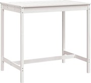 vidaXL Măsuță de grădină, alb, 121x82,5x110 cm, lemn masiv de pin