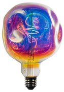 Lampă LED E27 dimabilă cu filament spiralat G125 Curcubeu 4W 200 lm 1800K