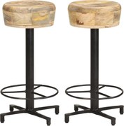 vidaXL Scaune de bar, 2 buc., 66 cm, lemn masiv de mango