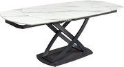 Masa extensibila cu design prin rotire Inception 130-190cm alb marmorat