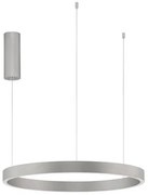 Lustra LED design circular cu iluminat sus si jos ELOWEN argintiu, diametru 60cm