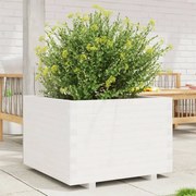 vidaXL Jardinieră de grădină, alb, 70x70x49,5 cm, lemn masiv de pin