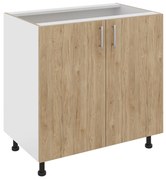 Corp Baza Karo, 2 Usi, Lemn Natural/Alb, 80 x 50 x 80 cm