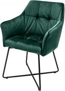 Set de 2 scaune elegante cu cotiere confortabile Loft, verde