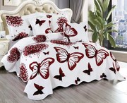 Set Cuvertura 5 Piese, Bumbac Finet - Fluturi Rosii