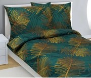 Lenjerie de pat din bumbac Bellatex Ferigi verde,140 x 200 cm, 70 x 90 cm