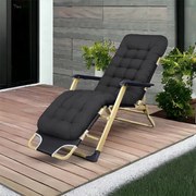 Șezlong de grădină de culoare aurie cu geantă neagră