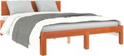vidaXL Cadru de pat Maroniu cerat 140 x 190 cm Lemn de pin masiv