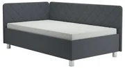 Văliță tapițată EMILE 110x200 cm cu spațiu depozitare și saltea, gri