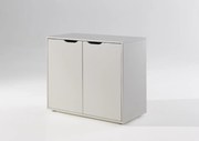 Dulap cu 2 uși din colecția Pino, din MDF lăcuit alb, cu raft interior – Vipack