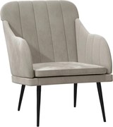 vidaXL Fotoliu, gri deschis, 63x76x80 cm, catifea