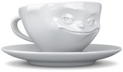Ceașcă din porțelan pentru cafea 58products Smile, 200 ml, alb