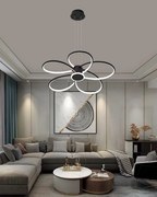 Lustra Suspendata Cu Telecomanda, Negru, 140w