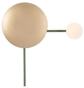 Aplica de perete design modern Finias verde olive, auriu