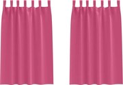 vidaXL Perdele Opaque cu Inel 2 pcs Roz Aprins 175 x 140 cm Poliester