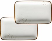 Mäser Set de 2 tăvi Pintar White cu puncte maro 21x 13 x 3 cm