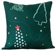 Fata de perna din microfibra CHRISTMAS DRIFT 45x45 cm, verde