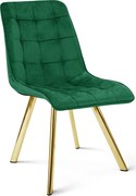 Scaun Bucatarie/Dining Spirit Plus Catifea Verde, Picioare Metalice, Finisaj Auriu