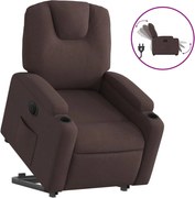 vidaXL Fotoliu electric rabatabil cu ridicare, maro închis, textil